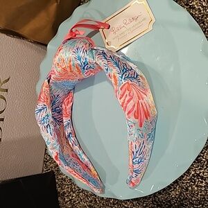 Lilly Pulitzer ‘Splashdance’ Satin  Knotted Wide Headband NWOT